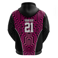 Custom Basketball New Zealand Zip Hoodie Pink Maori Ta Moko Indigenous LT9 - Polynesian Pride