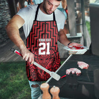 Custom Basketball New Zealand Apron Red Maori Ta Moko Indigenous - Polynesian Pride