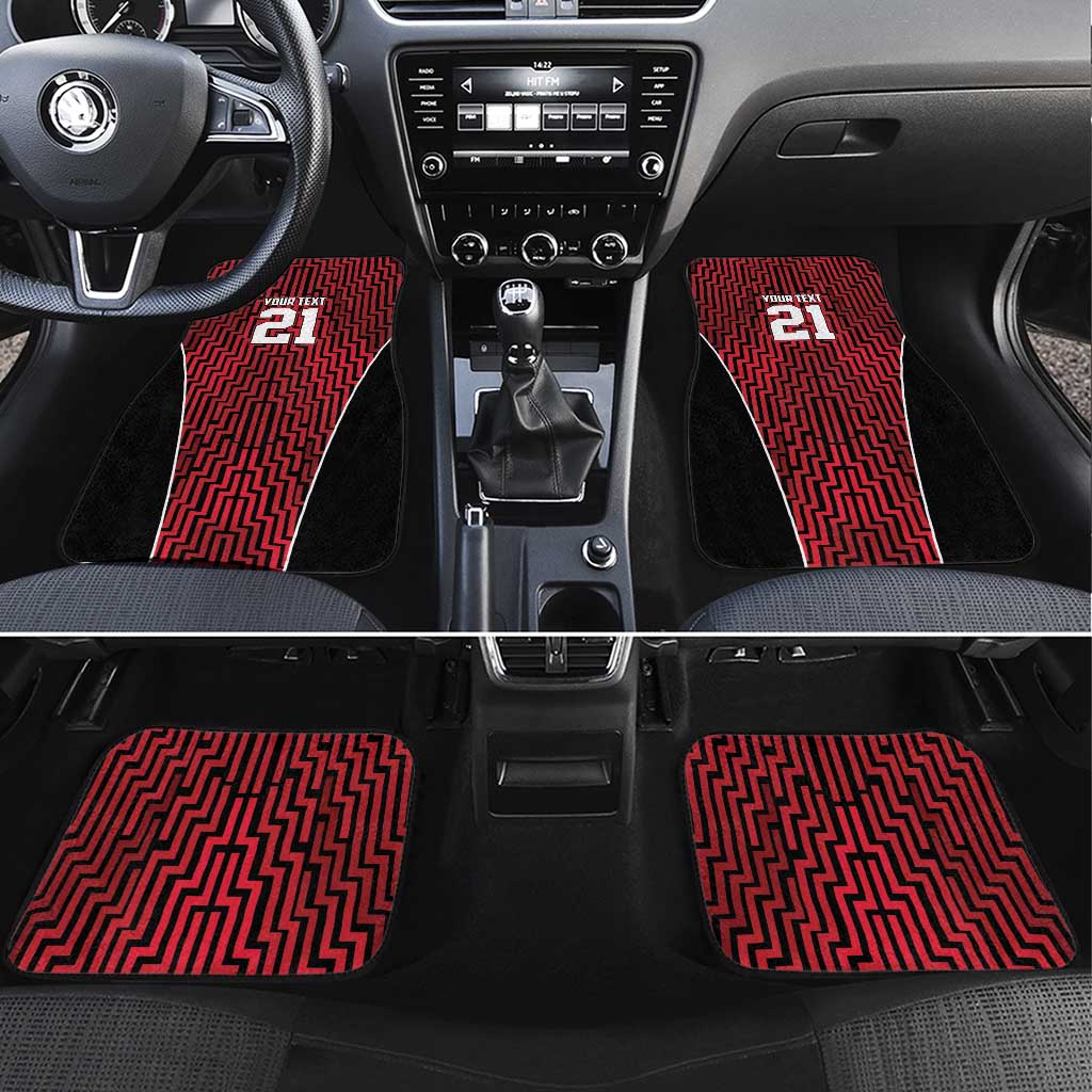 Custom Basketball New Zealand Car Mats Red Maori Ta Moko Indigenous - Polynesian Pride