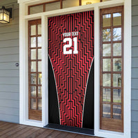 Custom Basketball New Zealand Door Cover Red Maori Ta Moko Indigenous LT9 - Polynesian Pride
