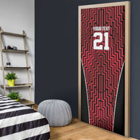 Custom Basketball New Zealand Door Cover Red Maori Ta Moko Indigenous LT9 - Polynesian Pride