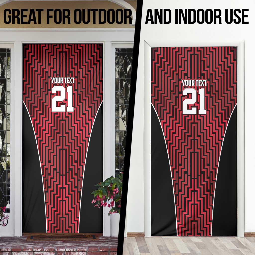 Custom Basketball New Zealand Door Cover Red Maori Ta Moko Indigenous LT9 - Polynesian Pride