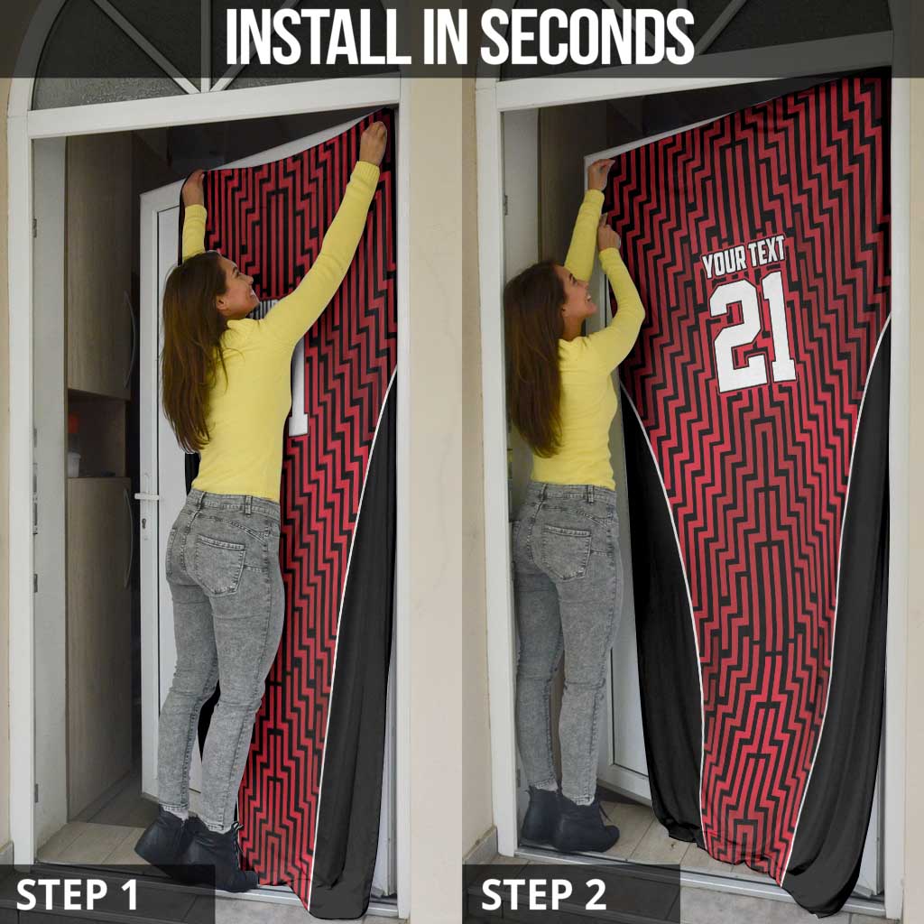 Custom Basketball New Zealand Door Cover Red Maori Ta Moko Indigenous LT9 - Polynesian Pride