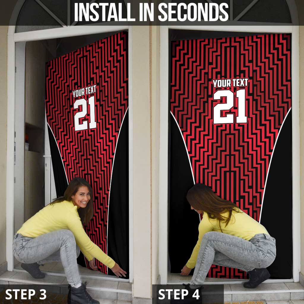 Custom Basketball New Zealand Door Cover Red Maori Ta Moko Indigenous LT9 - Polynesian Pride