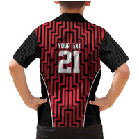 Custom Basketball New Zealand Family Matching Mermaid Dress and Hawaiian Shirt Red Maori Ta Moko Indigenous LT9 - Polynesian Pride
