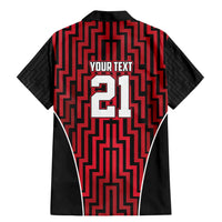 Custom Basketball New Zealand Family Matching Mermaid Dress and Hawaiian Shirt Red Maori Ta Moko Indigenous LT9 - Polynesian Pride