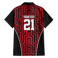 Custom Basketball New Zealand Family Matching Off The Shoulder Long Sleeve Dress and Hawaiian Shirt Red Maori Ta Moko Indigenous LT9 - Polynesian Pride