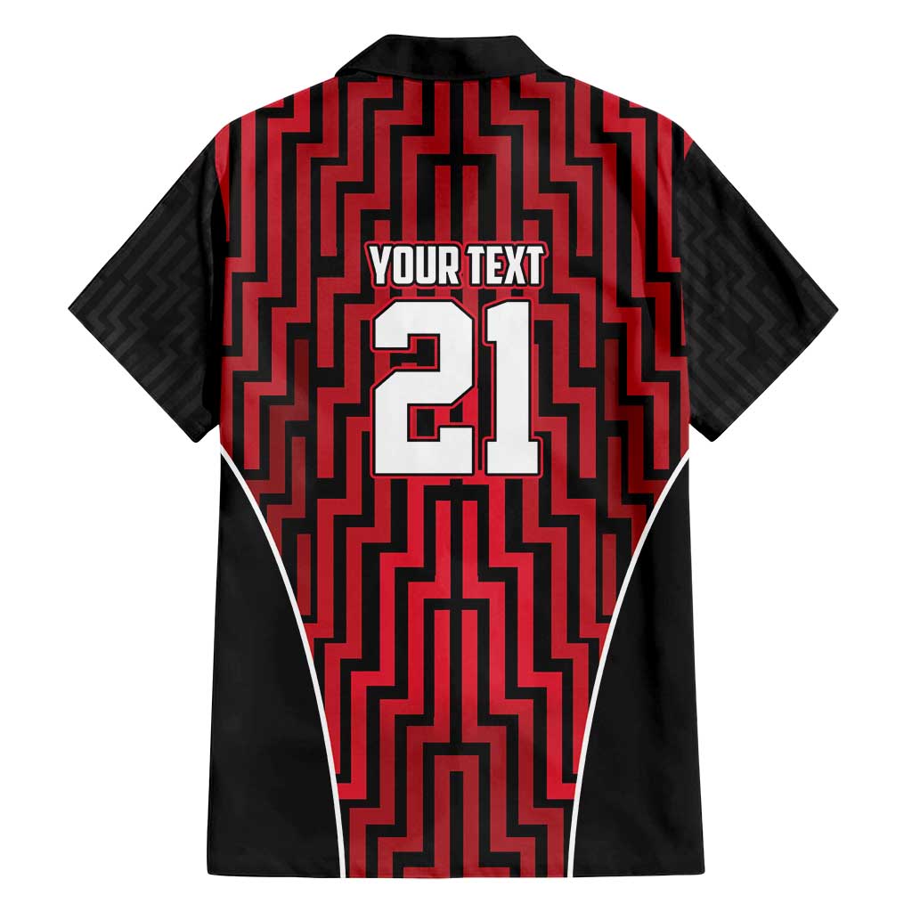 Custom Basketball New Zealand Family Matching Off Shoulder Maxi Dress and Hawaiian Shirt Red Maori Ta Moko Indigenous LT9 - Polynesian Pride