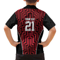Custom Basketball New Zealand Family Matching Summer Maxi Dress and Hawaiian Shirt Red Maori Ta Moko Indigenous LT9 - Polynesian Pride