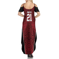Custom Basketball New Zealand Family Matching Summer Maxi Dress and Hawaiian Shirt Red Maori Ta Moko Indigenous LT9 - Polynesian Pride