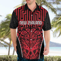 Custom Basketball New Zealand Hawaiian Shirt Red Maori Ta Moko Indigenous LT9 - Polynesian Pride