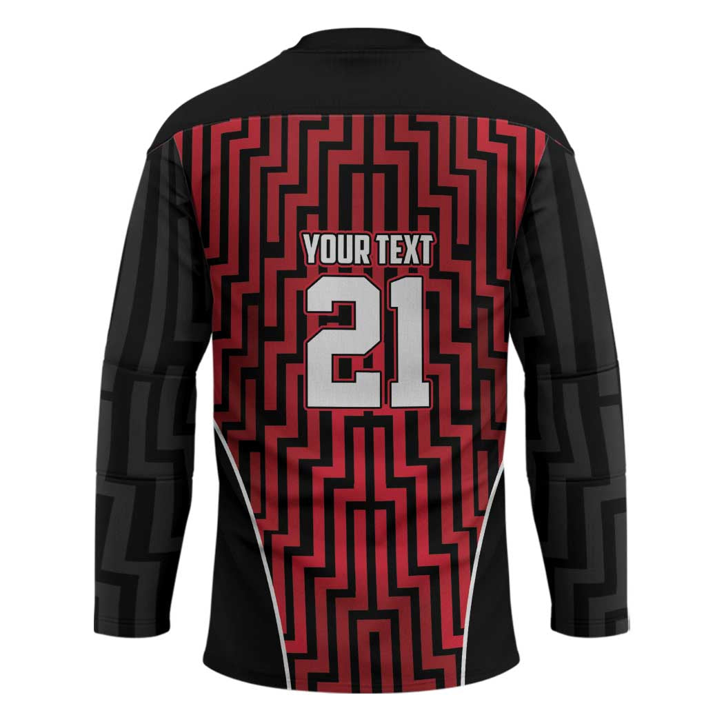 Custom Basketball New Zealand Hockey Jersey Red Maori Ta Moko Indigenous LT9 - Polynesian Pride
