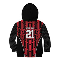 Custom Basketball New Zealand Kid Hoodie Red Maori Ta Moko Indigenous LT9 - Polynesian Pride