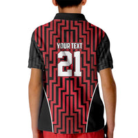 Custom Basketball New Zealand Kid Polo Shirt Red Maori Ta Moko Indigenous LT9 - Polynesian Pride