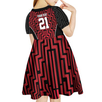Custom Basketball New Zealand Kid Short Sleeve Dress Red Maori Ta Moko Indigenous LT9 - Polynesian Pride