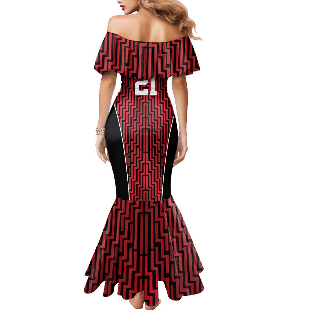 Custom Basketball New Zealand Mermaid Dress Red Maori Ta Moko Indigenous LT9 - Polynesian Pride