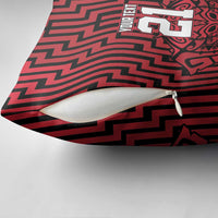 Custom Basketball New Zealand Pillow Cover Red Maori Ta Moko Indigenous - Polynesian Pride