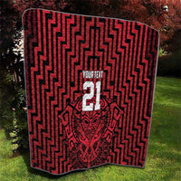 Custom Basketball New Zealand Quilt Red Maori Ta Moko Indigenous - Polynesian Pride
