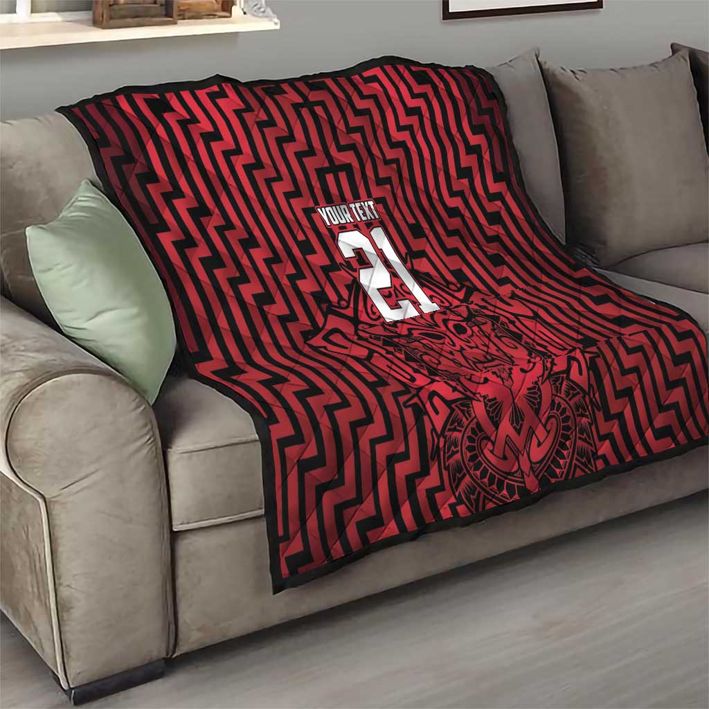 Custom Basketball New Zealand Quilt Red Maori Ta Moko Indigenous - Polynesian Pride