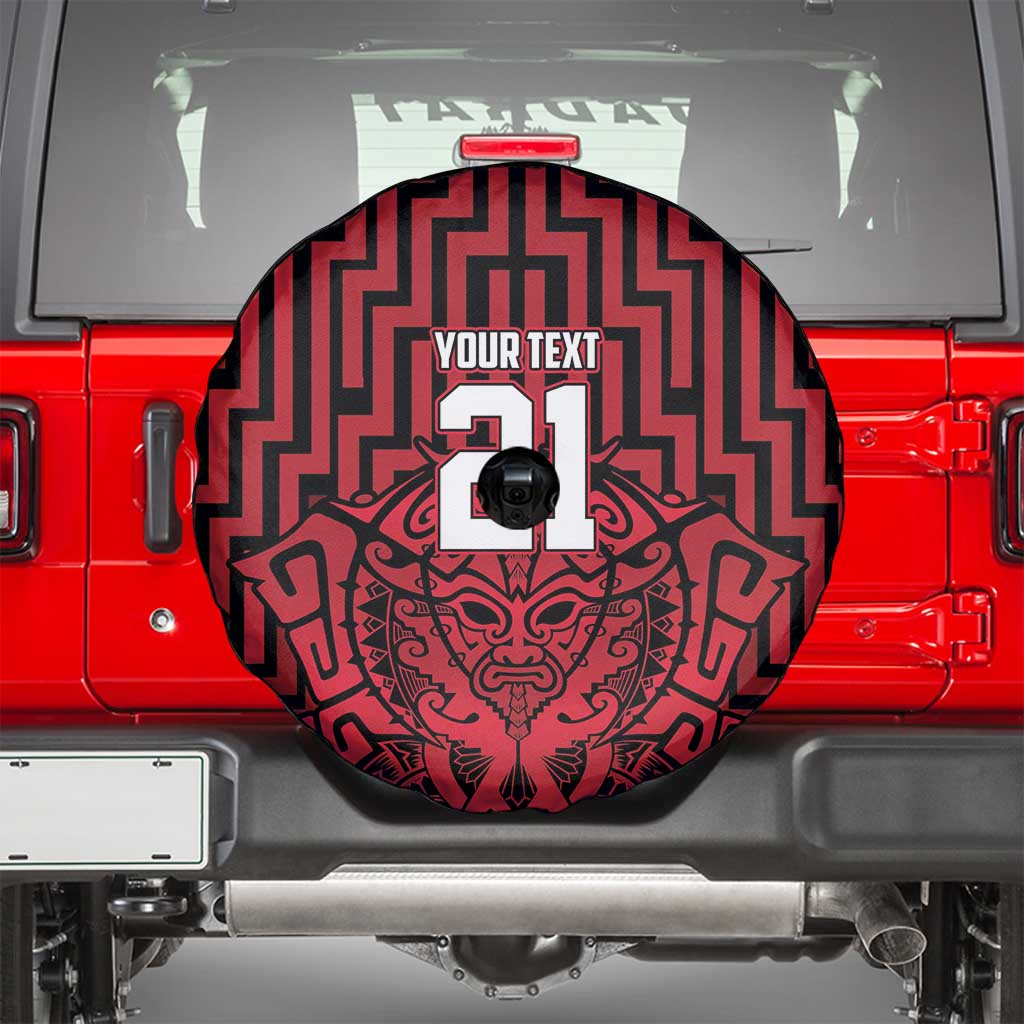 Custom Basketball New Zealand Spare Tire Cover Red Maori Ta Moko Indigenous LT9 - Polynesian Pride