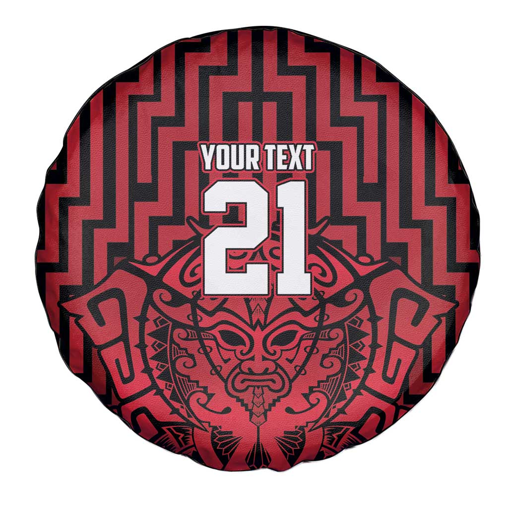 Custom Basketball New Zealand Spare Tire Cover Red Maori Ta Moko Indigenous LT9 - Polynesian Pride