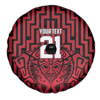 Custom Basketball New Zealand Spare Tire Cover Red Maori Ta Moko Indigenous LT9 - Polynesian Pride
