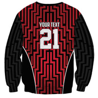 Custom Basketball New Zealand Sweatshirt Red Maori Ta Moko Indigenous - Polynesian Pride