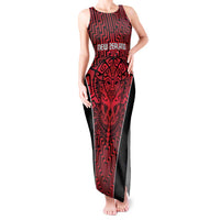 Custom Basketball New Zealand Tank Maxi Dress Red Maori Ta Moko Indigenous LT9 Women Red - Polynesian Pride