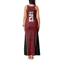 Custom Basketball New Zealand Tank Maxi Dress Red Maori Ta Moko Indigenous LT9 - Polynesian Pride