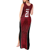 Custom Basketball New Zealand Tank Maxi Dress Red Maori Ta Moko Indigenous LT9 - Polynesian Pride