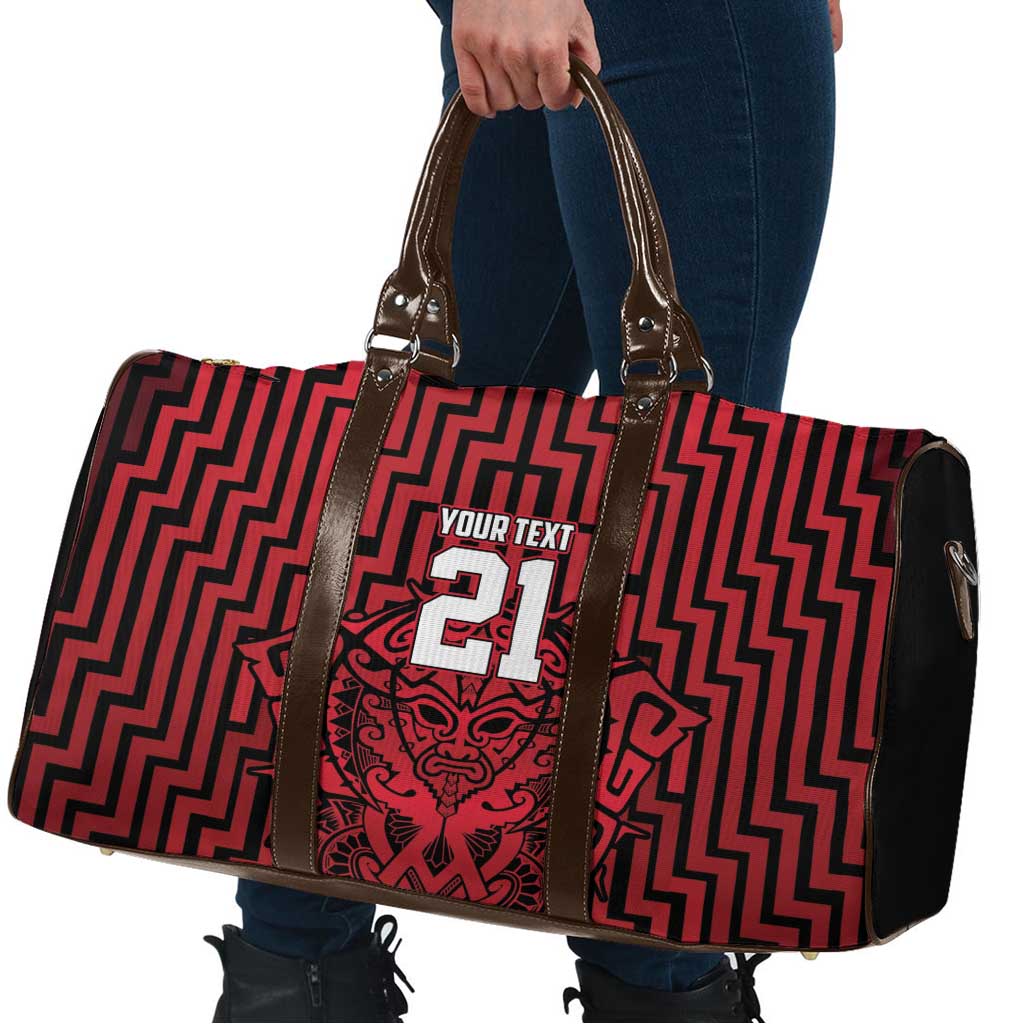 Custom Basketball New Zealand Travel Bag Red Maori Ta Moko Indigenous LT9 - Polynesian Pride