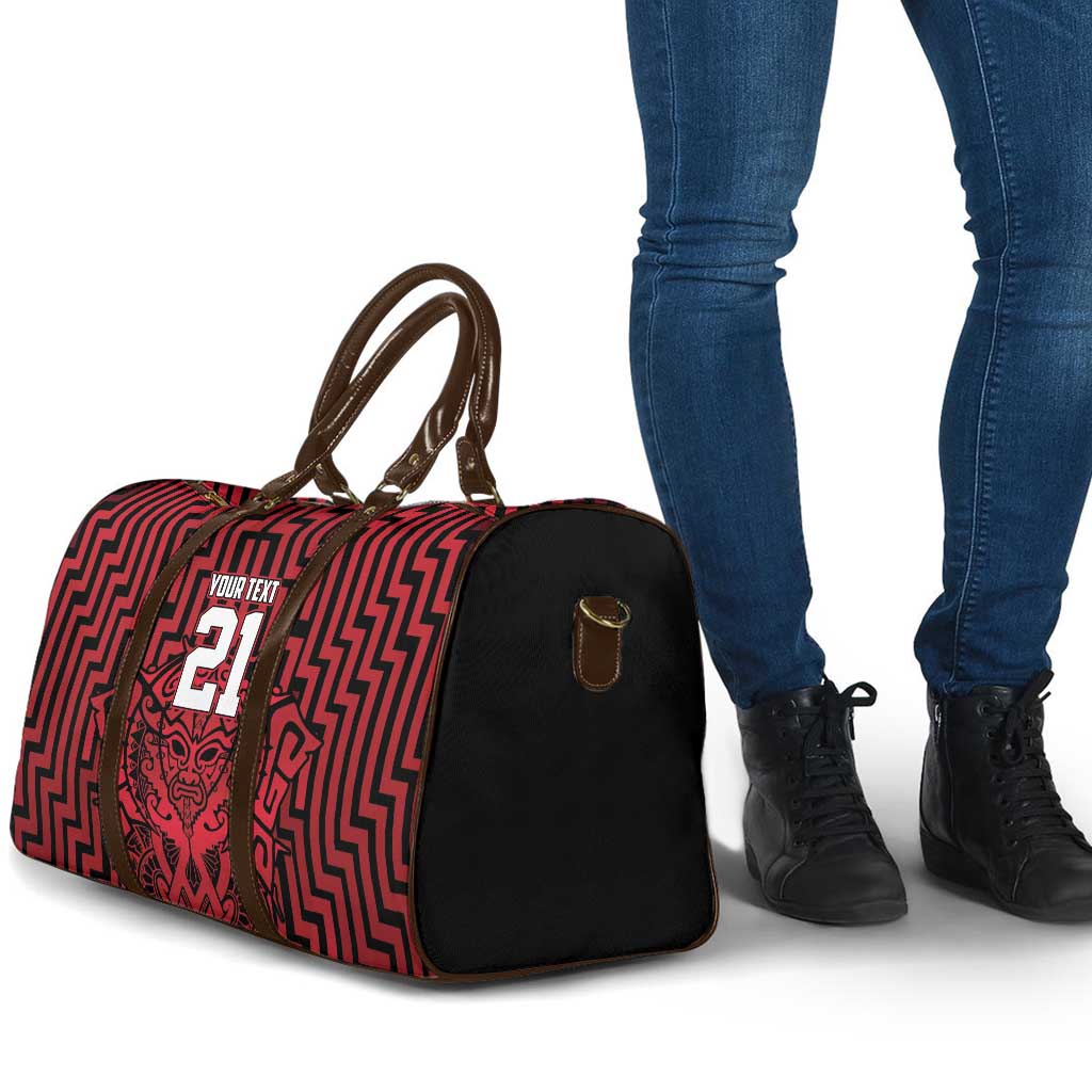 Custom Basketball New Zealand Travel Bag Red Maori Ta Moko Indigenous LT9 - Polynesian Pride