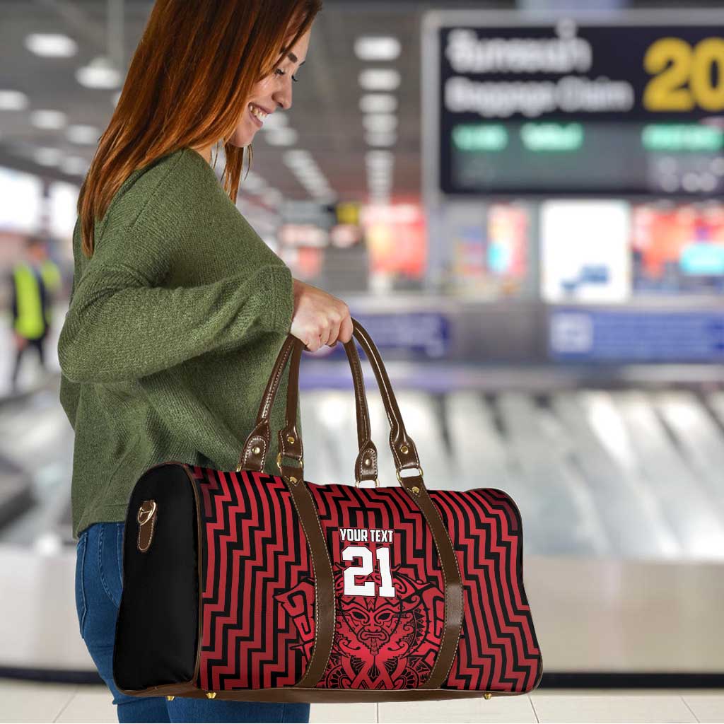 Custom Basketball New Zealand Travel Bag Red Maori Ta Moko Indigenous LT9 - Polynesian Pride