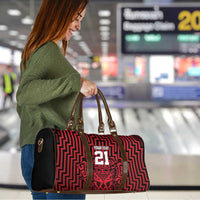 Custom Basketball New Zealand Travel Bag Red Maori Ta Moko Indigenous LT9 - Polynesian Pride