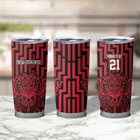 Custom Basketball New Zealand Tumbler Cup Red Maori Ta Moko Indigenous LT9 - Polynesian Pride
