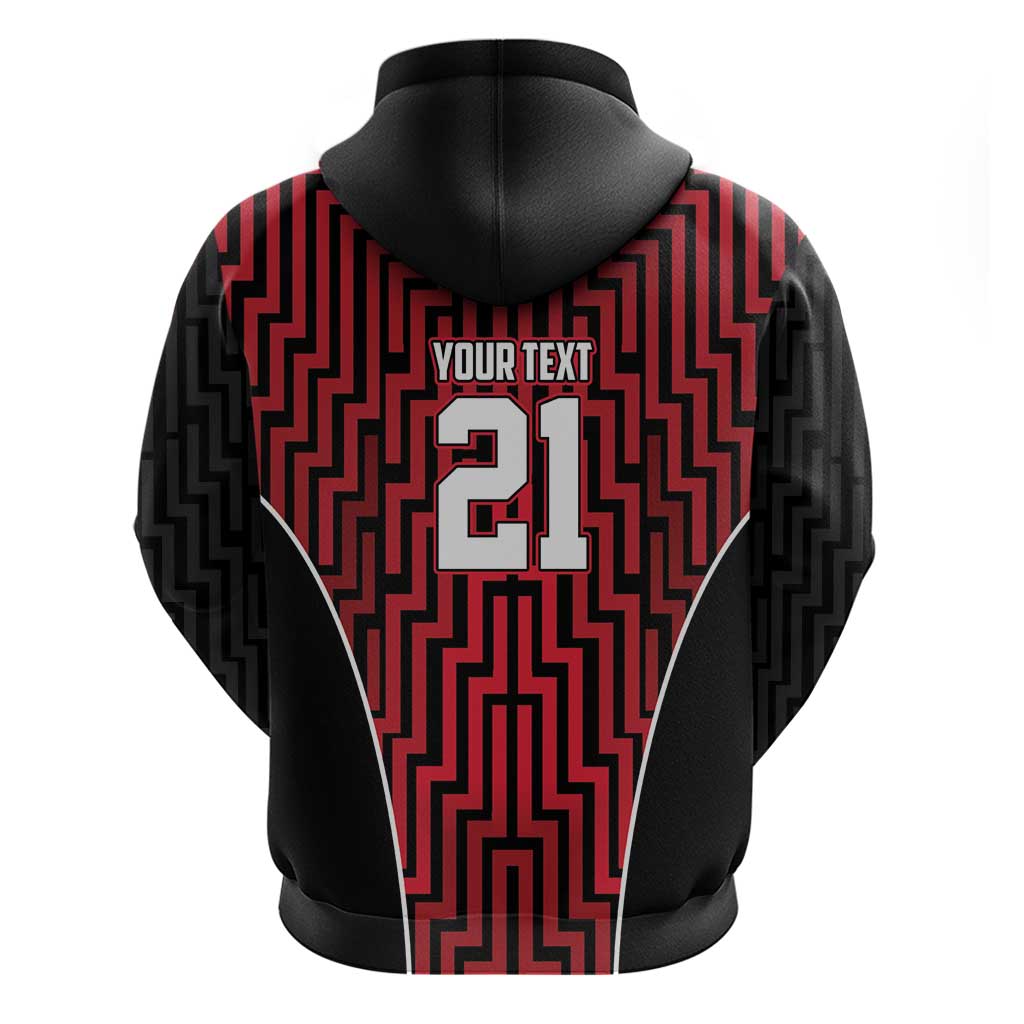Custom Basketball New Zealand Zip Hoodie Red Maori Ta Moko Indigenous LT9 - Polynesian Pride