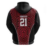 Custom Basketball New Zealand Zip Hoodie Red Maori Ta Moko Indigenous LT9 - Polynesian Pride