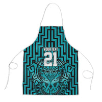 Custom Basketball New Zealand Apron Teal Maori Ta Moko Indigenous - Polynesian Pride