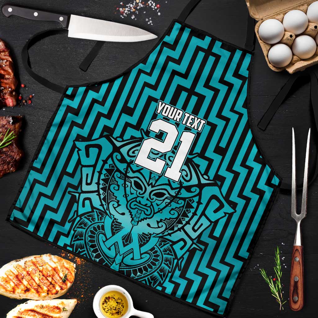 Custom Basketball New Zealand Apron Teal Maori Ta Moko Indigenous - Polynesian Pride
