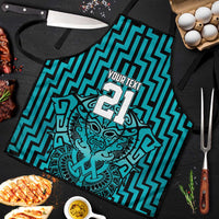 Custom Basketball New Zealand Apron Teal Maori Ta Moko Indigenous - Polynesian Pride