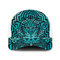 Basketball New Zealand Baseball Net Cap Teal Maori Ta Moko Indigenous - Polynesian Pride