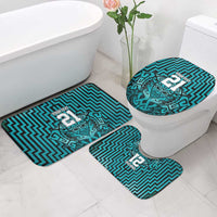 Custom Basketball New Zealand Bathroom Set Teal Maori Ta Moko Indigenous - Polynesian Pride