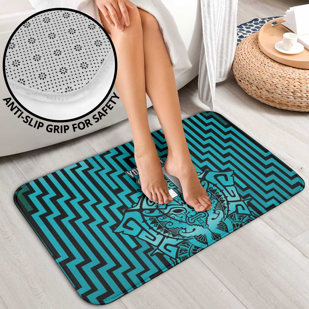 Custom Basketball New Zealand Bathroom Set Teal Maori Ta Moko Indigenous - Polynesian Pride