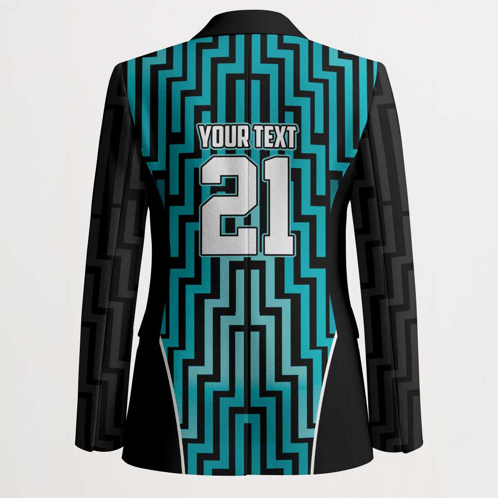Custom Basketball New Zealand Blazer Teal Maori Ta Moko Indigenous LT9 - Polynesian Pride