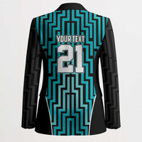 Custom Basketball New Zealand Blazer Teal Maori Ta Moko Indigenous LT9 - Polynesian Pride