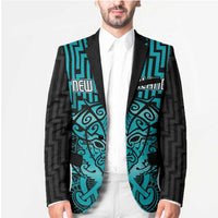 Custom Basketball New Zealand Blazer Teal Maori Ta Moko Indigenous LT9 - Polynesian Pride