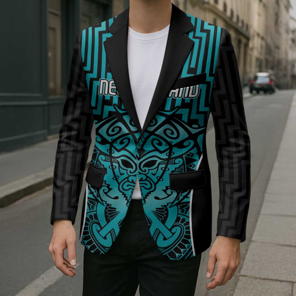 Custom Basketball New Zealand Blazer Teal Maori Ta Moko Indigenous LT9 - Polynesian Pride
