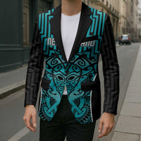 Custom Basketball New Zealand Blazer Teal Maori Ta Moko Indigenous LT9 - Polynesian Pride