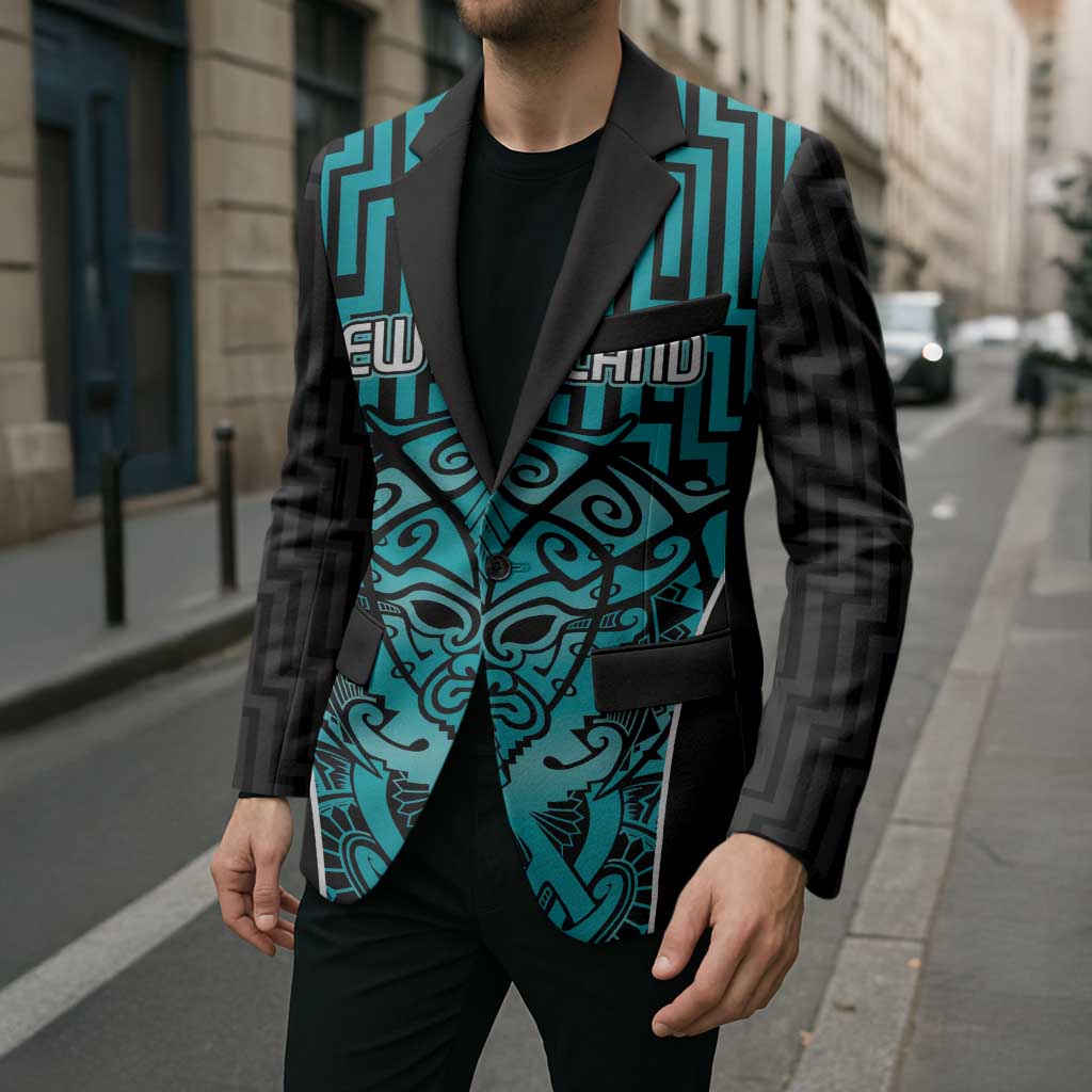 Custom Basketball New Zealand Blazer Teal Maori Ta Moko Indigenous LT9 - Polynesian Pride