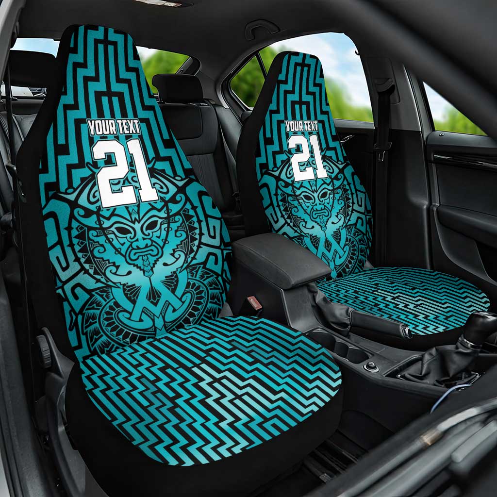 Custom Basketball New Zealand Car Seat Cover Teal Maori Ta Moko Indigenous - Polynesian Pride
